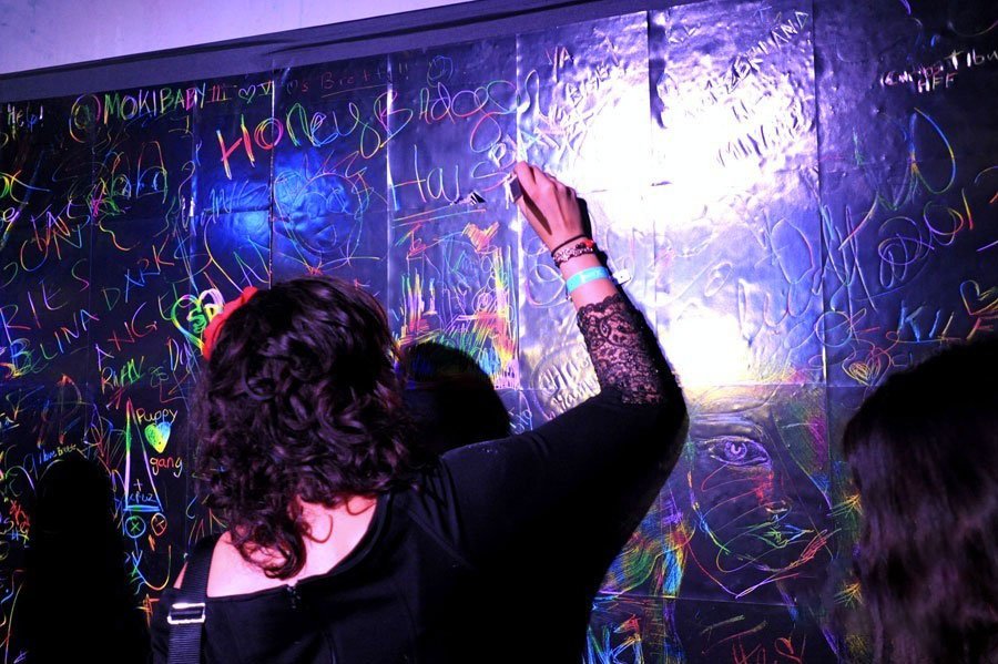 Absolut X 'Create with Us' wall at Soho Studios event