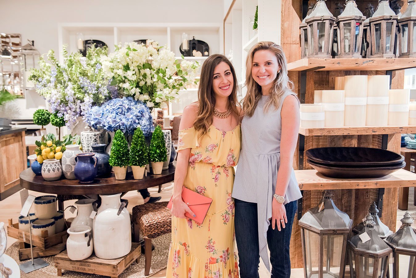 Heymama.co CEO Katya Ibim and social influencer Rachel Johnson at the Pottery Barn South Beach Grand Opening Event