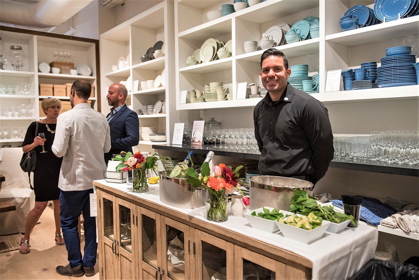 Miami caterer Eggwhites Catering served Mojitos at the Pottery Barn South Beach Grand Opening Event