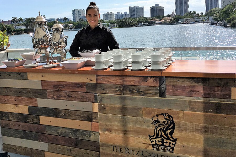Coffee service at a Ritz-Carlton corporate event catered by Eggwhites