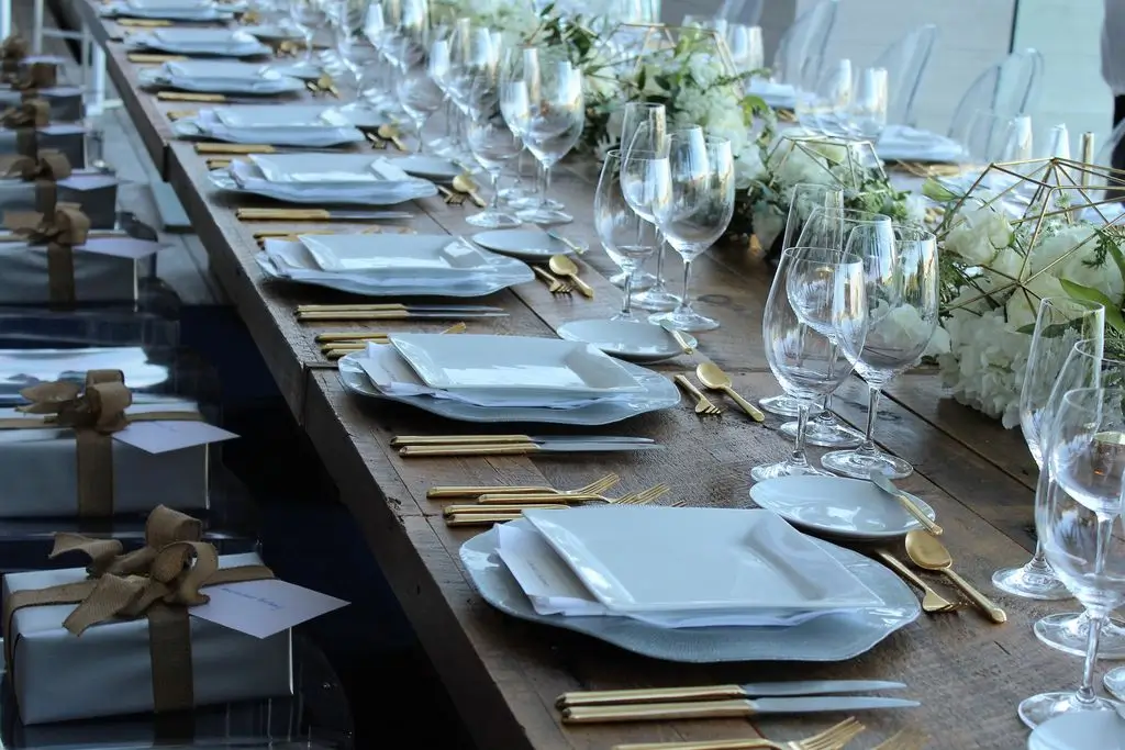 Corporate event catering setup by Eggwhites