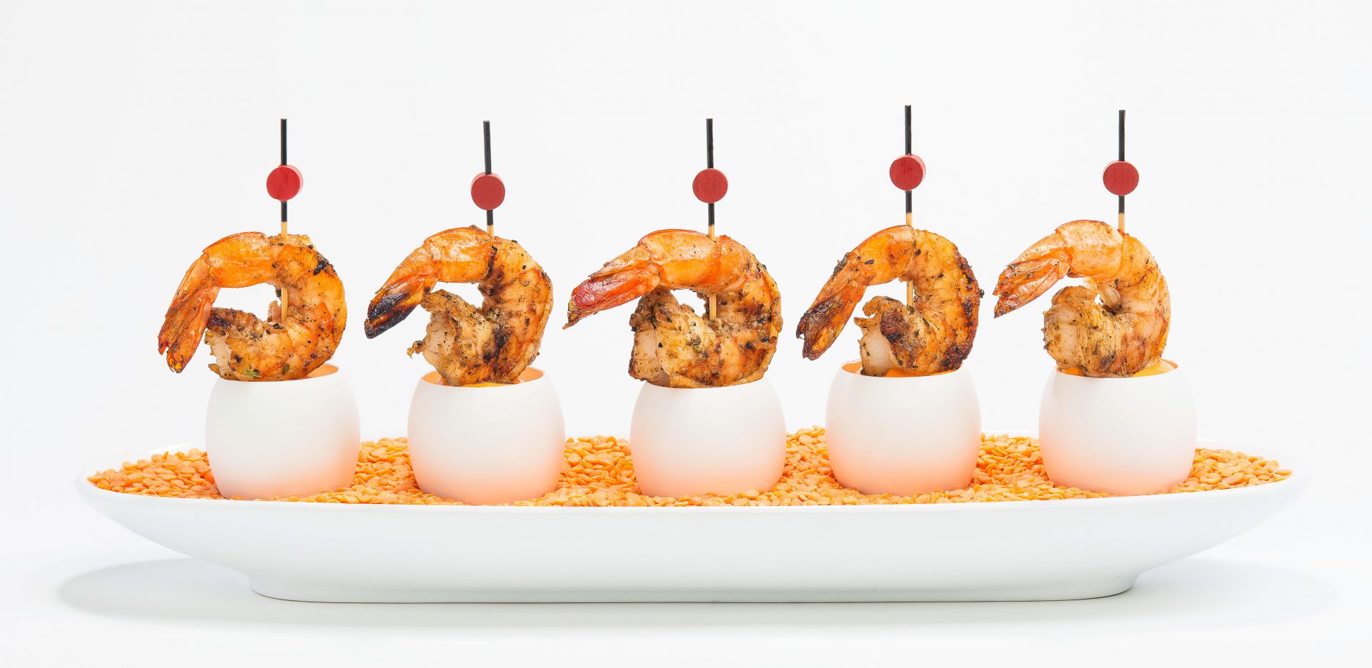 Elegant catered shrimp dish by Eggwhites Special Event Catering