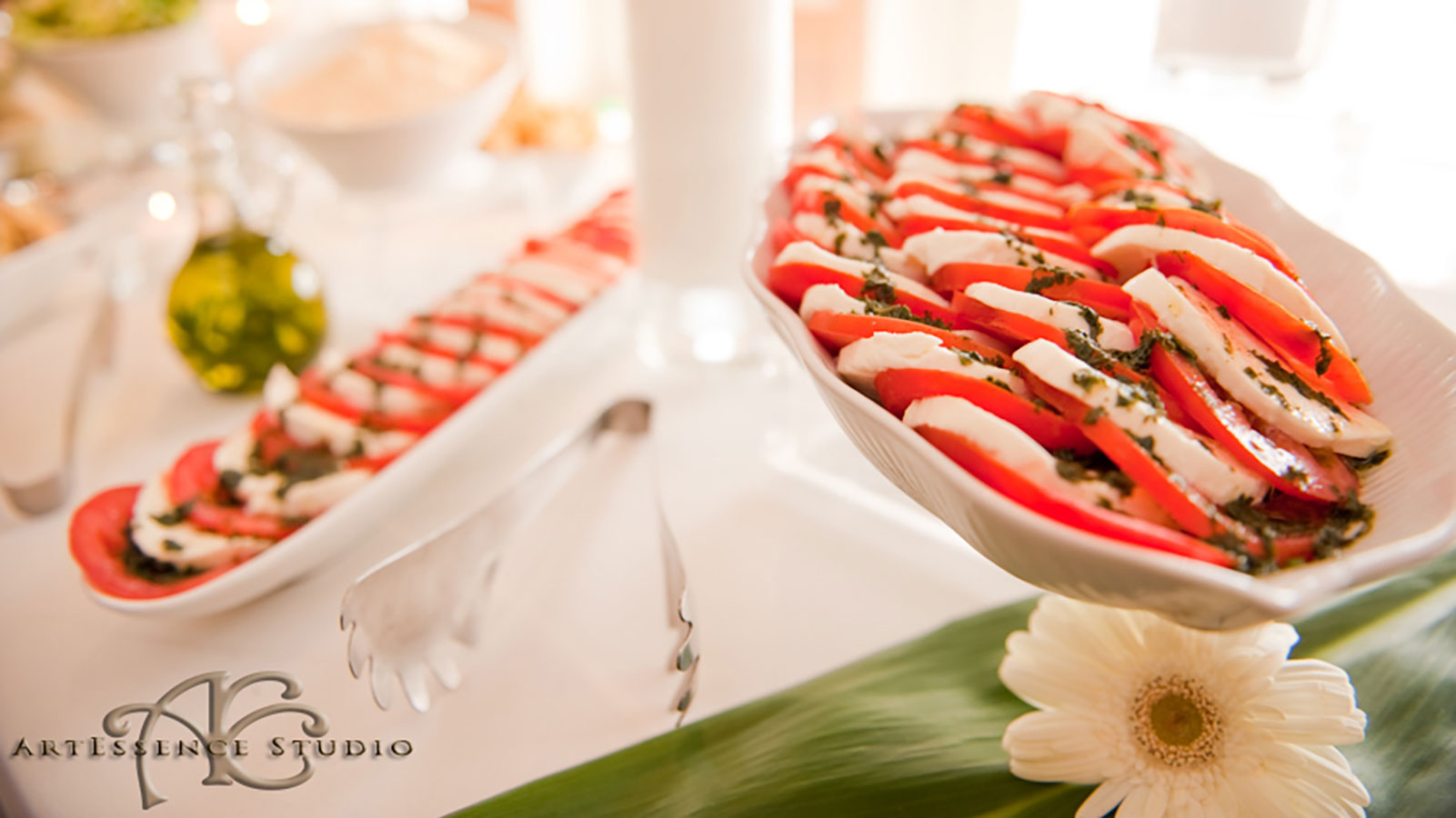 casual wedding reception menu | caprese salad