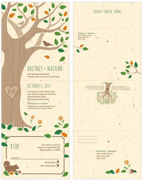Green weddings | seal and send invitation