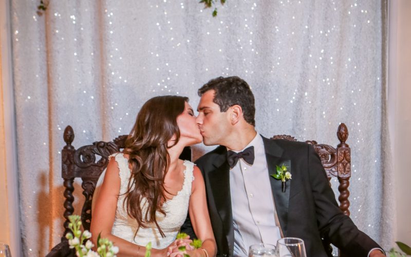 Wedding reception sweetheart table at The Bath Club