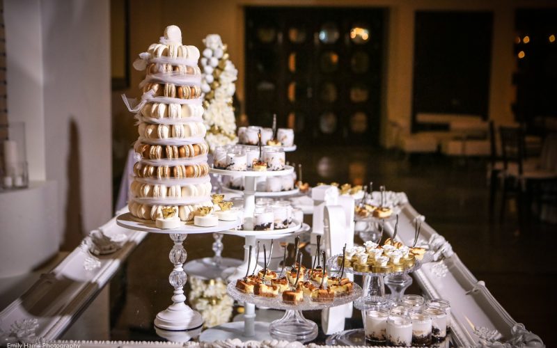 Wedding reception sweets table