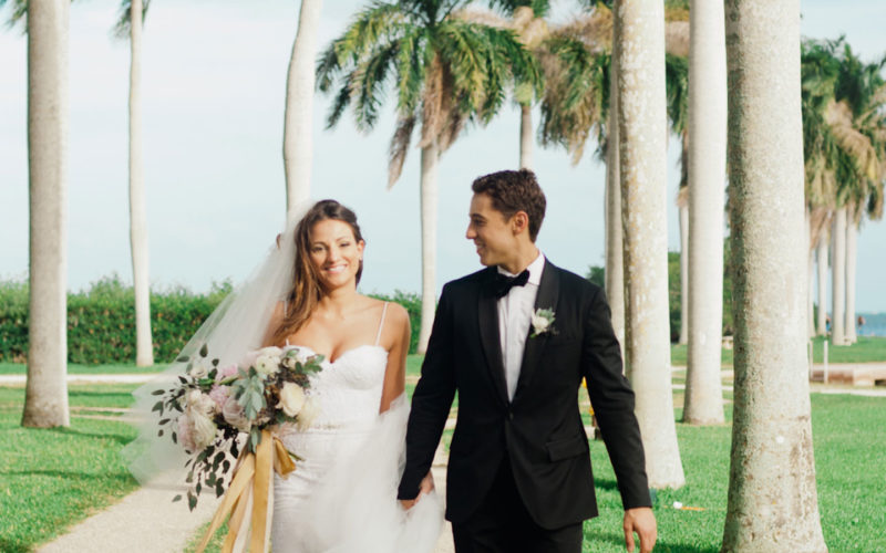 Bride and Groom at Deering Estate wedding