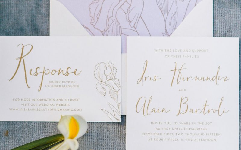 Iris Themed Wedding Invitation