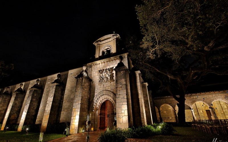 Ancient Spanish Monastery at Night