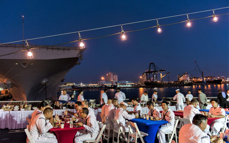 Catered breakfast in honor of hundreds of seagoing service men and women as they landed at Port Everglades for the 25th annual Broward Navy Days Fleet Week