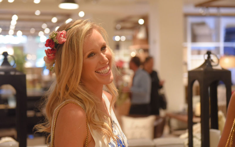 Miami social influencer Amanda Gluck of FashionableHostess.com was a host of the Pottery Barn South Beach Grand Opening Event