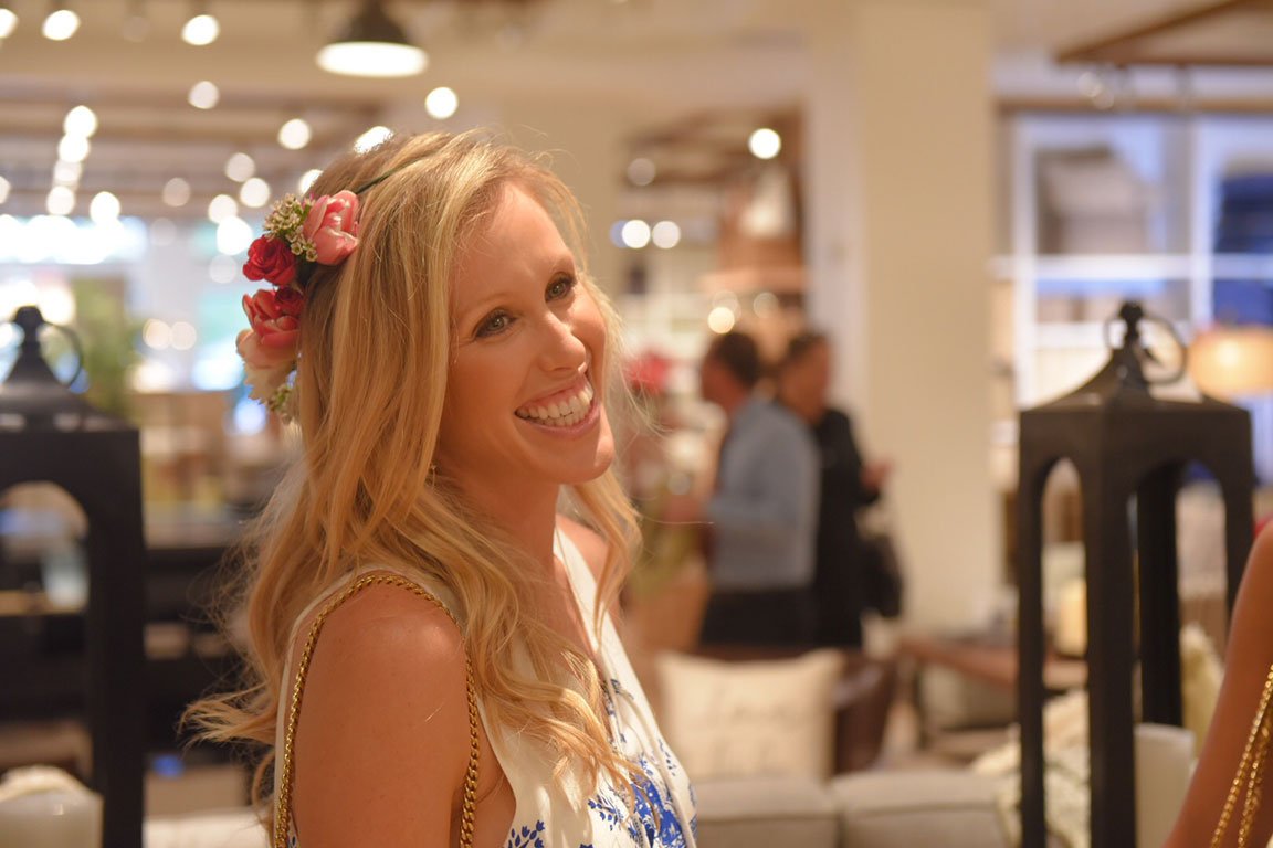 Miami social influencer Amanda Gluck of FashionableHostess.com was a host of the Pottery Barn South Beach Grand Opening Event