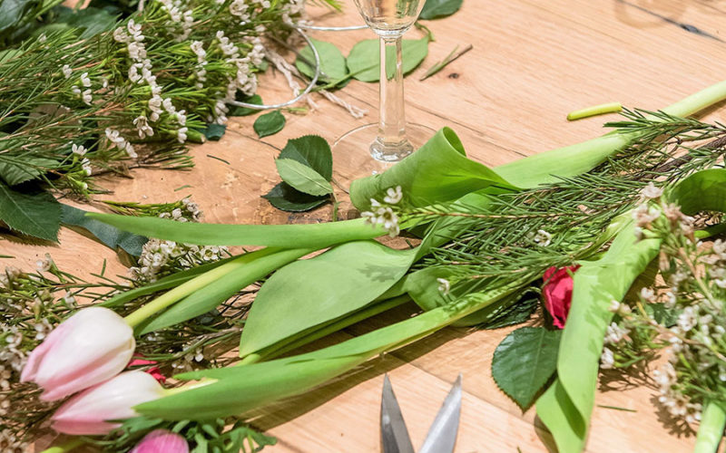 Tulips and miniature roses were some of the fresh blooms available at the Pottery Barn South Beach Grand Opening Event