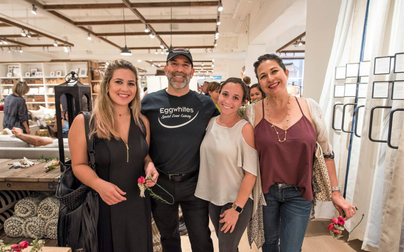 Miami caterer Eggwhites Catering owner Chef Gary Lampner with family at the Pottery Barn South Beach Grand Opening Event