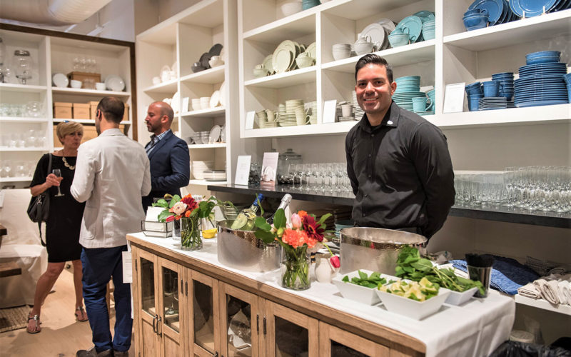 Miami caterer Eggwhites Catering served Mojitos at the Pottery Barn South Beach Grand Opening Event