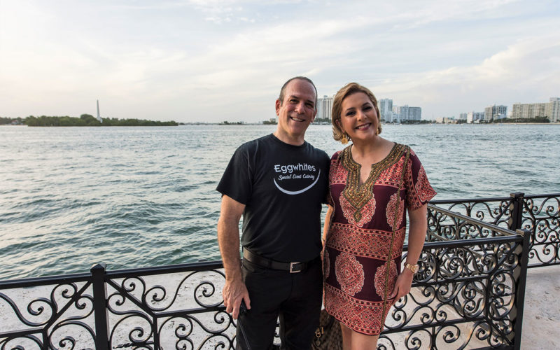 Chef Gary Lampner with Ana Marie Canseco at the Urban Decay Naked Heat launch party