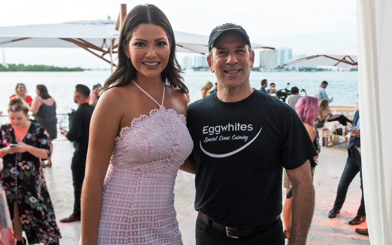 Chef Gary Lampner with Ana Patricia Gamez at the Urban Decay Naked Heat launch party on Star Island