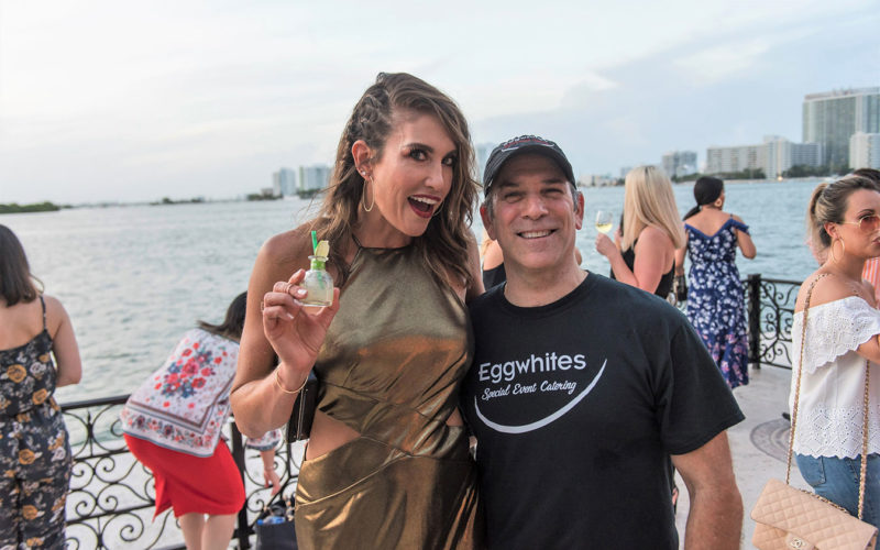 Urban Decay founding partner Wende Zomnir with Eggwhites Catering owner and chef Gary Lampner at Naked Heat product launch party on Star Island