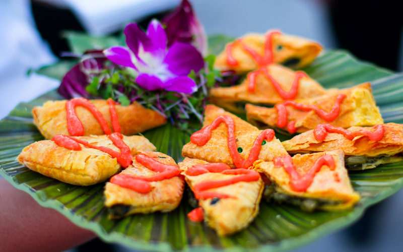 Jamaican Callaloo Patties with Roasted Red Pepper Aioli