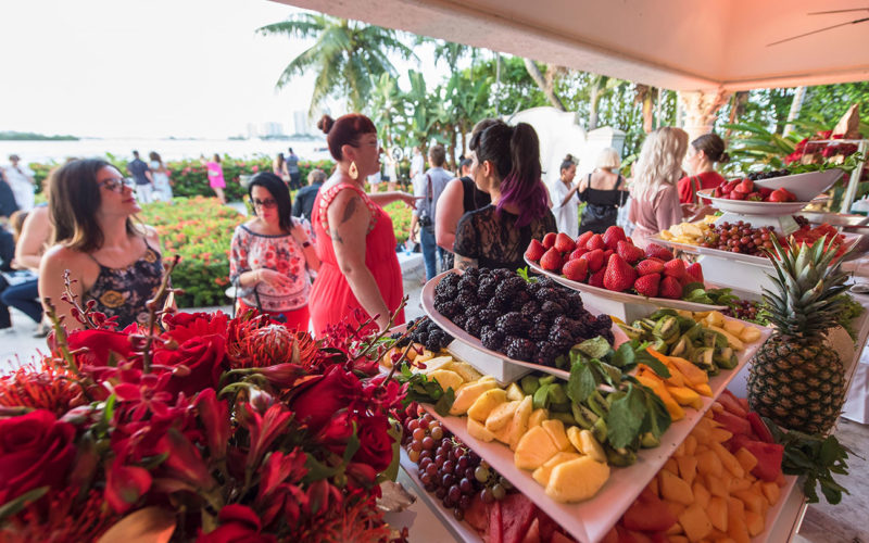 Corporate Event | Tropical fruit station at the the Urban Decay Naked Heat launch party on Star Island
