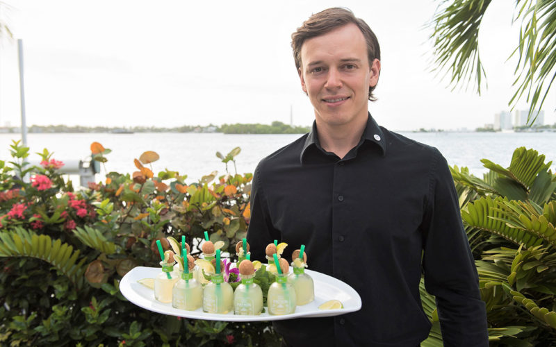 Corporate Event |Patron tequila margarita welcome drink served at the Urban Decay Naked Heat launch party on Star Island