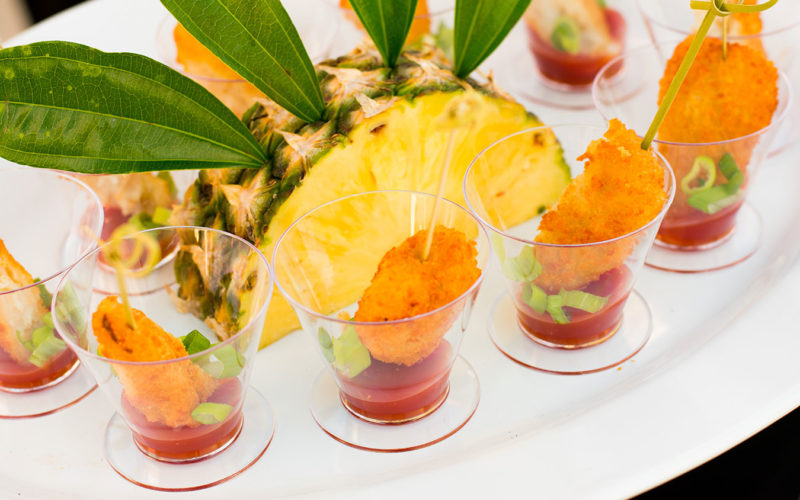 Hors d'oeuvre | Cayman Style Panko Crusted Mahi with Mango Ketchup Dipping Sauce | Southwest #Heartoftravel event at FATVillage Arts District