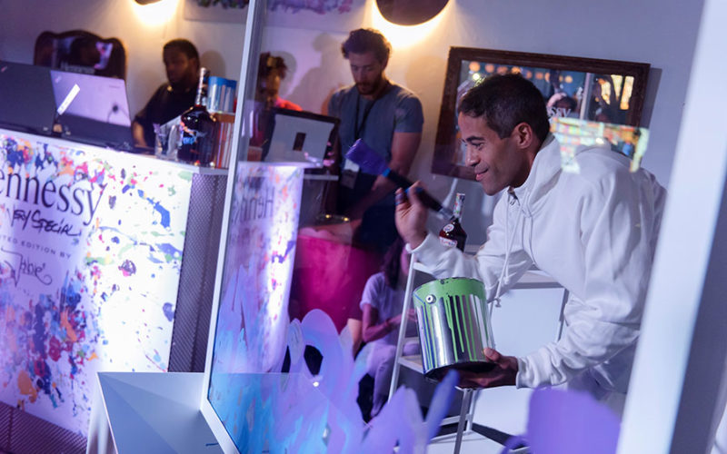 JonOne gives a live art performance at Hennessy VS Limited Edition by JonOne event at Cafeina Wynwood