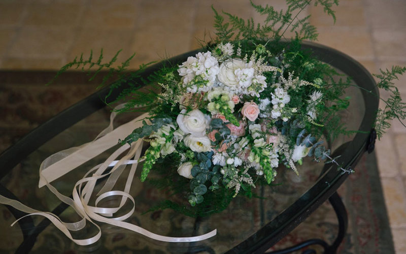 Simple, elegant wedding bouquet for Wendy and Marc's Deering Estate wedding
