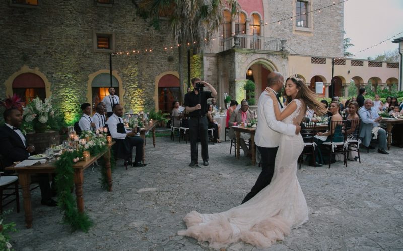 Father Daughter dance at Deering Estate wedding. Photo courtesy of Wedding Nature Photography