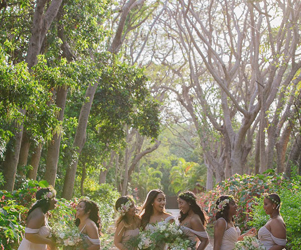 Youthful and carefree bridesmaid style at Wendy and Marc's Deering Estate wedding in Miami
