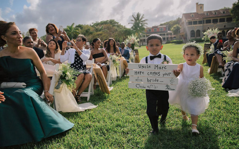 Flower girl and ring bearer at Wendy and Marc's Deering Estate wedding