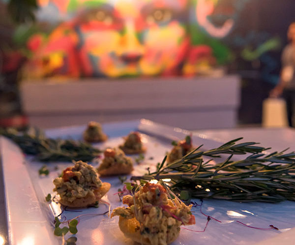 Wynwood Catering | Eggwhites Special Events Catering served Curried Crab Salad Topped Mini Papadums at Hennessy VS event in Miami