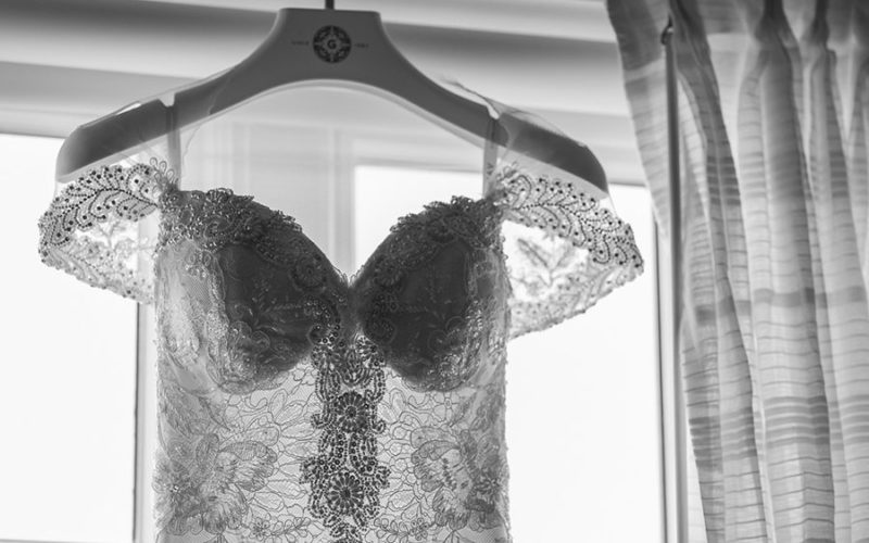 Beautiful wedding dress detail for Deering Estate wedding in Miami