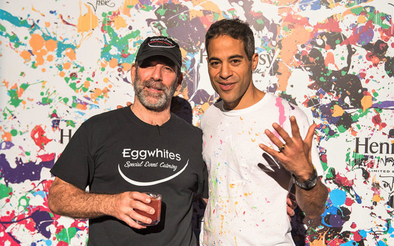 Chef Gary Lampner with Graffiti artist JonOne at Hennessy VS Limited Edition by JonOne event at Cafeina Wynwood