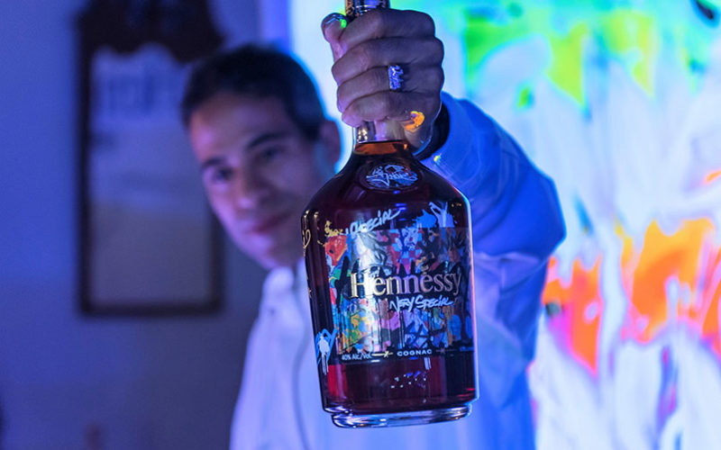 JonOne gives a live art performance at Hennessy VS Limited Edition by JonOne event at Cafeina Wynwood