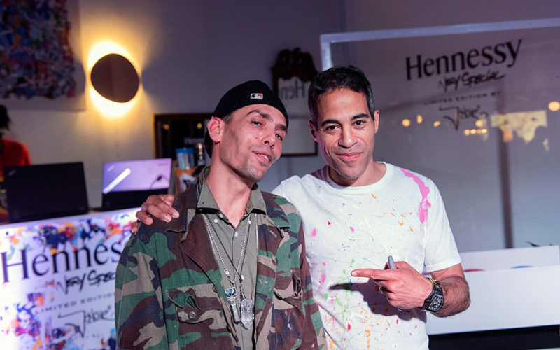 JonOne with Miami street artist Jona Cerwinske at Hennessy VS Limited Edition by JonOne event at Cafeina Wynwood