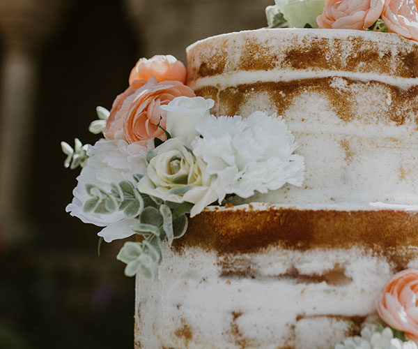 Wedding cake on display at the Ancient Spanish Monastery in Miami