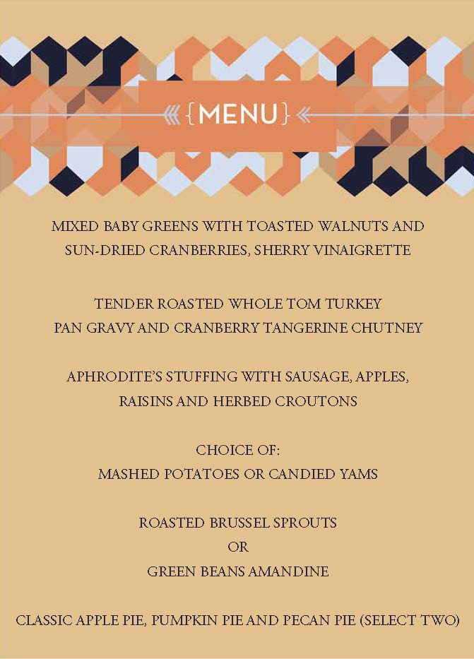 2017 Thanksgiving menu by Eggwhites Catering Miami