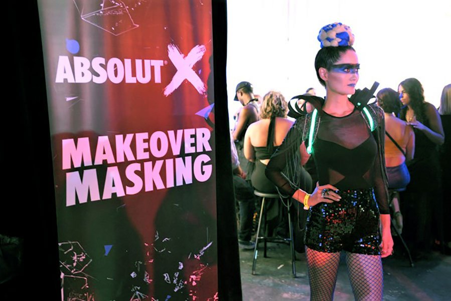 Guests enjoyed free makeovers at the Absolut X Miami event at Soho Studios