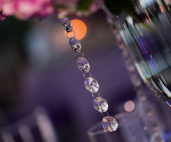 Wedding Table Décor | Floral Centerpiece with Crystal Bling