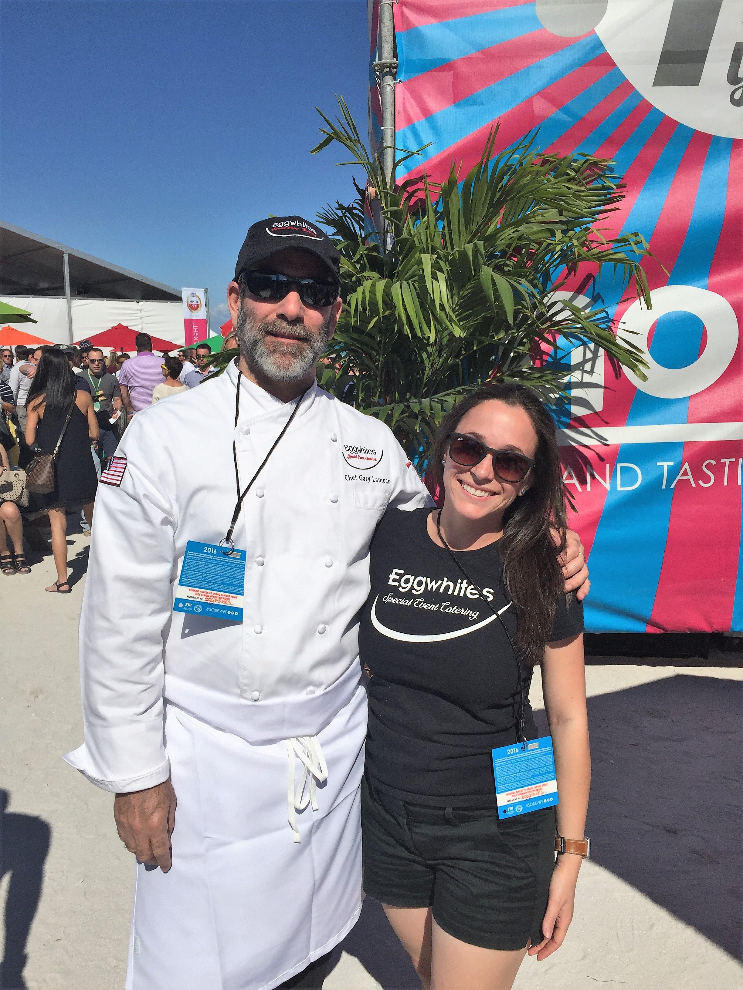 Eggwhites Catering owner and chef Gary Lampner with Event Specialist Sarah Lampner | SOBEWFF 2017 