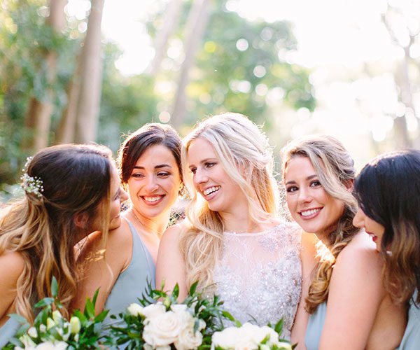 Kim and bridesmaids at Deering Estate in Miami