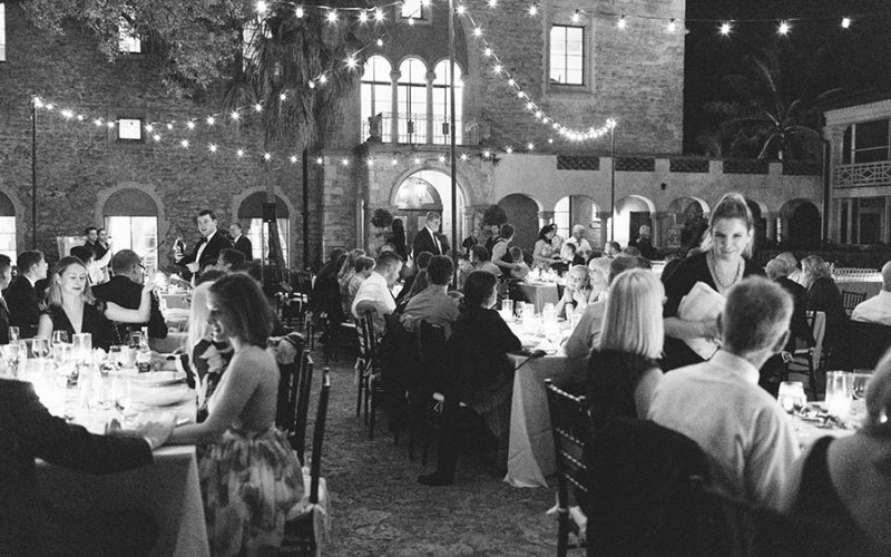 Dinner service at Deering Estate wedding reception