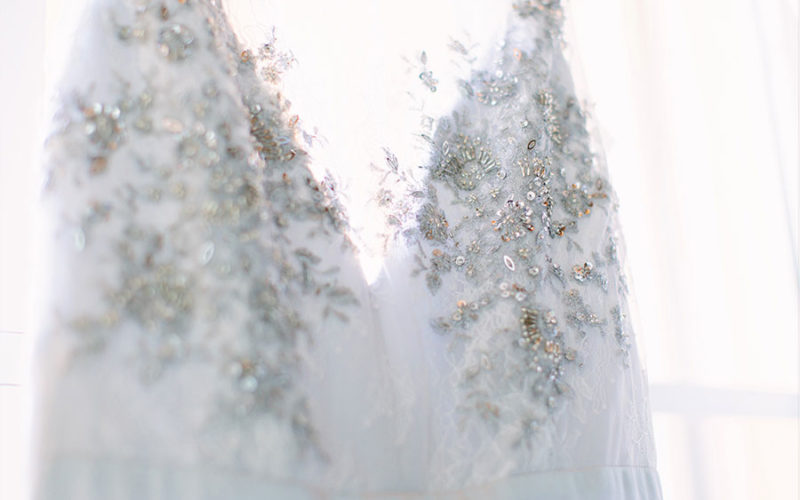 Sweet and simple boho chic wedding dress detail | Deering Estate wedding in Miami