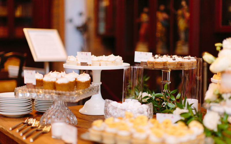 Dulce de Leche cupcakes and Key Lime Tarts were a few of the confections on Deering Estate wedding sweet table