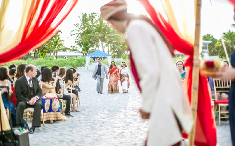 Traditional Indian Wedding Ceremony on the beach at the Wright By The Sea Hotel | Delray Beach