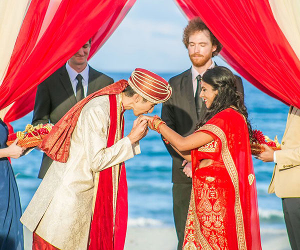 Traditional Indian Wedding Ceremony on the beach at Wright By The Sea Hotel | Delray Beach