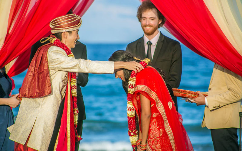 The Varmala ceremony | Hindu wedding in Delray Beach