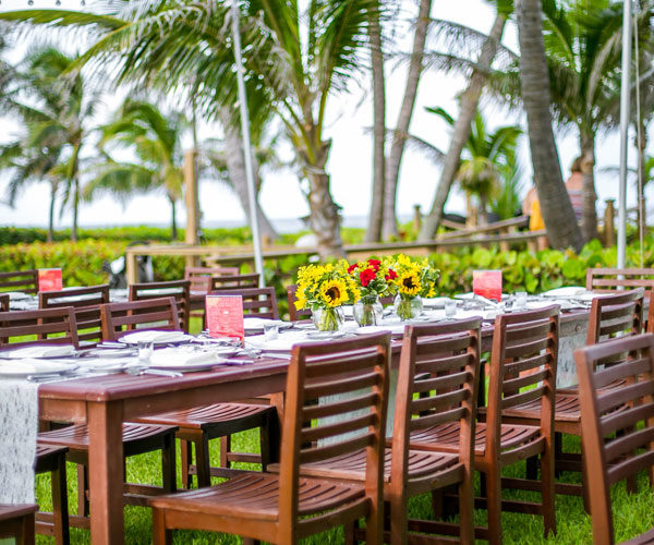 Outdoor Wedding Reception Set up at Wright by the Sea