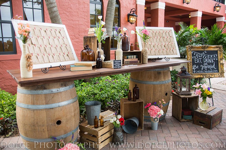eco-friendly wedding decor | escort card table